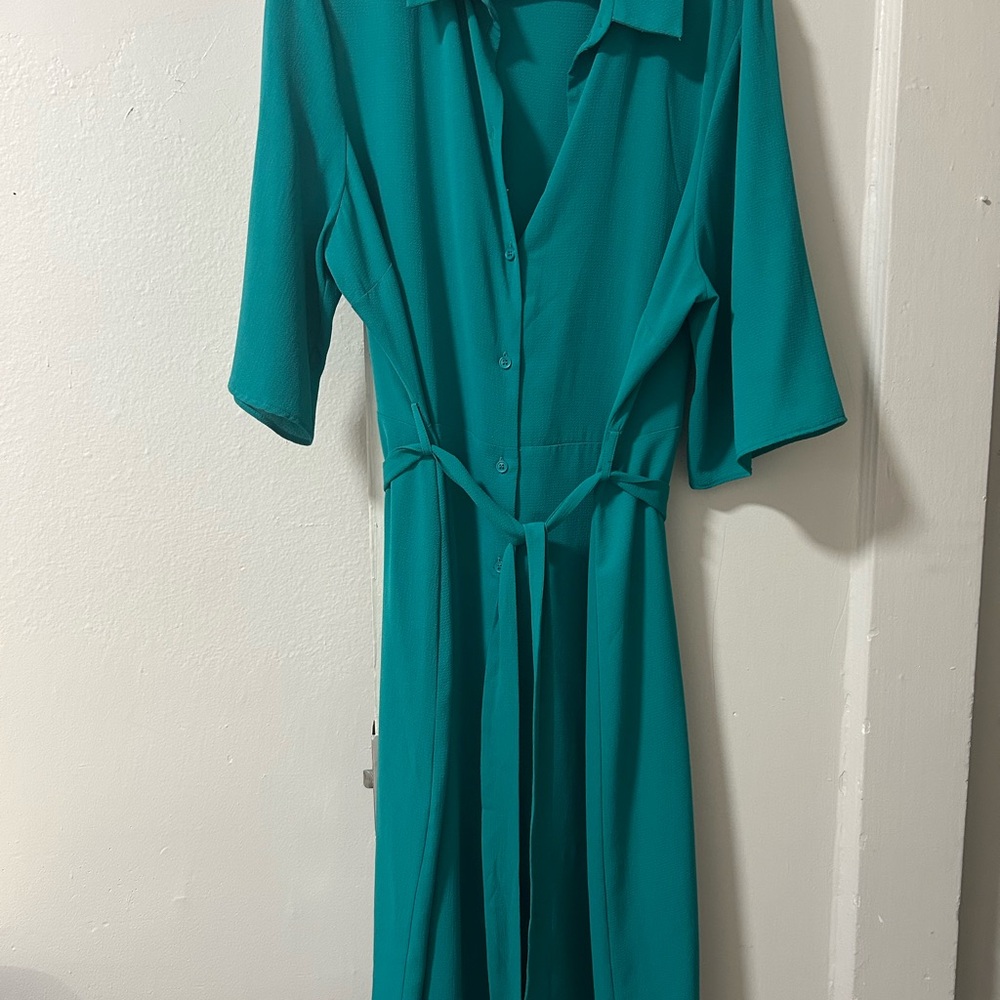 Elegant Teal half Sleeve Dress